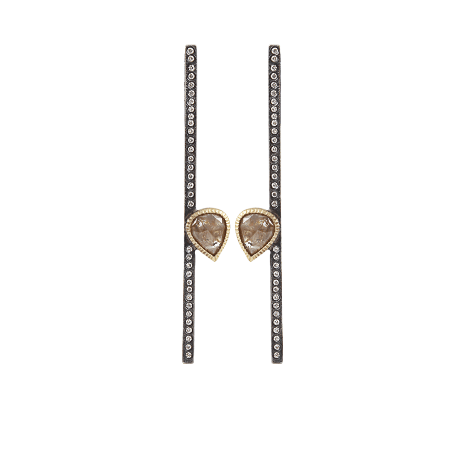 TODD REED-Gray Diamond Ladder Earrings-SLVR