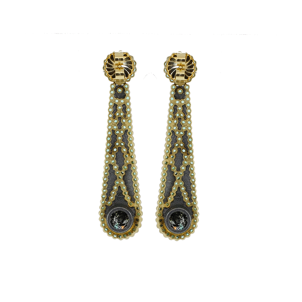 TODD REED-Black Diamond Earrings-YELLOW GOLD