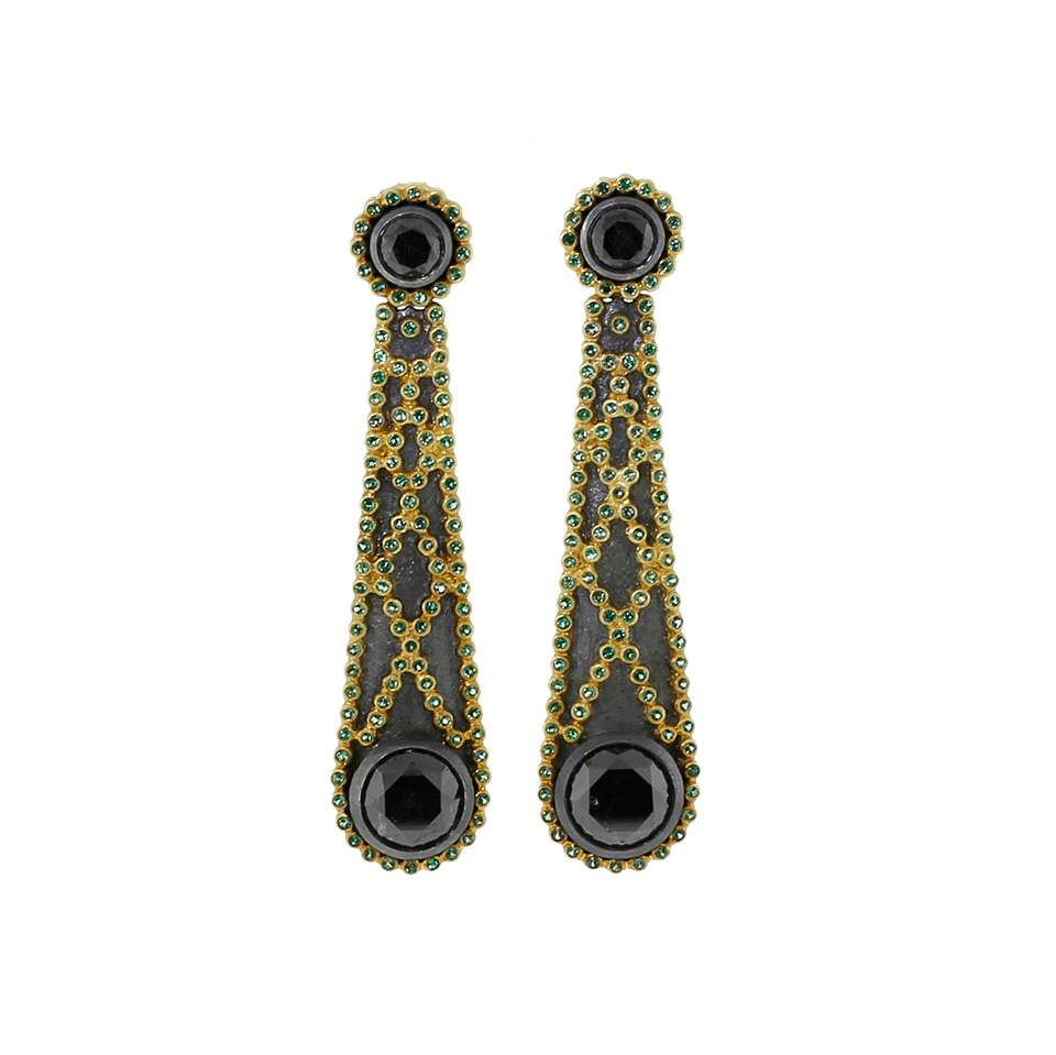 TODD REED-Black Diamond Earrings-YELLOW GOLD