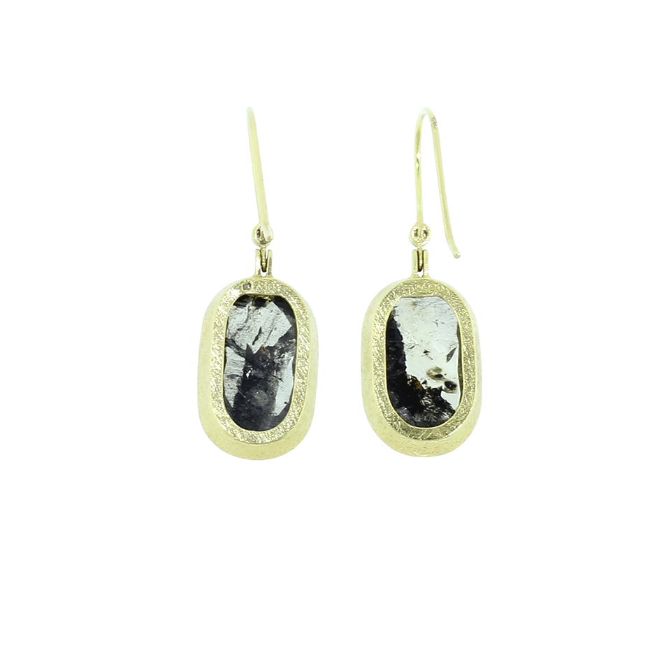 TODD REED-Black Fancy Diamond Drop Earrings-YELLOW GOLD