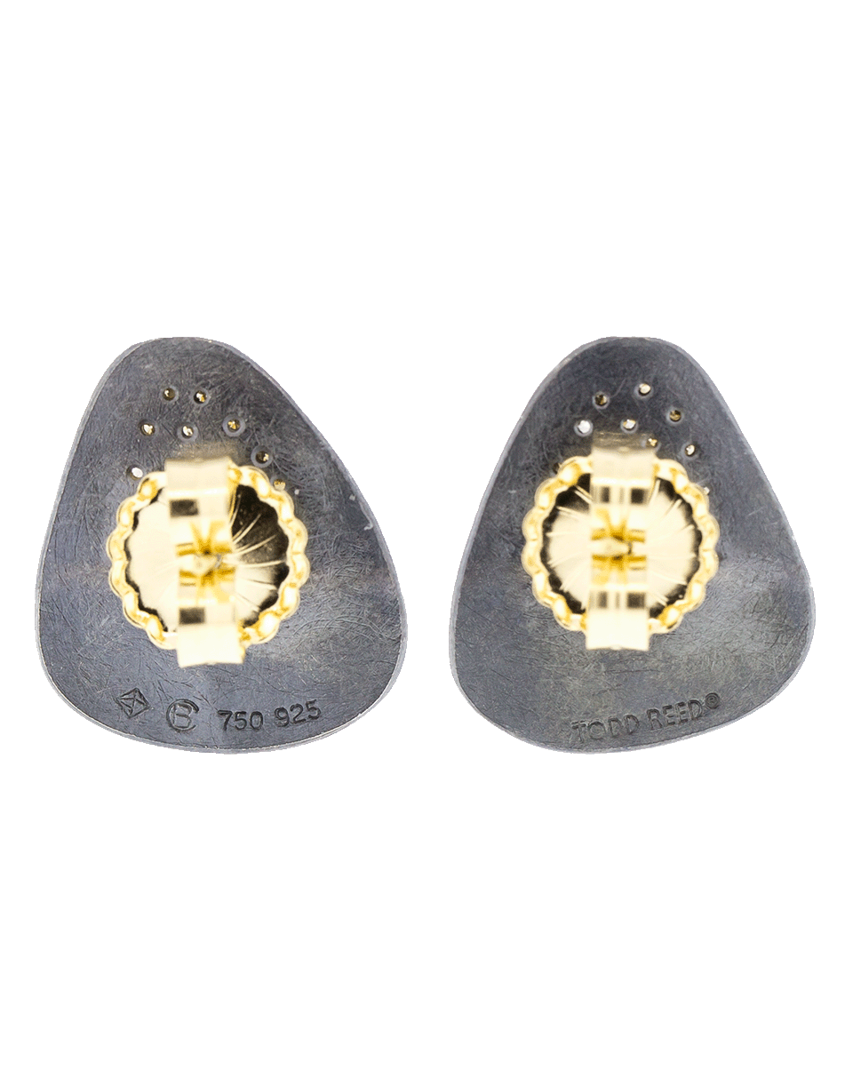 TODD REED-Cognac Diamond Silver Stud Earrings-YELLOW GOLD