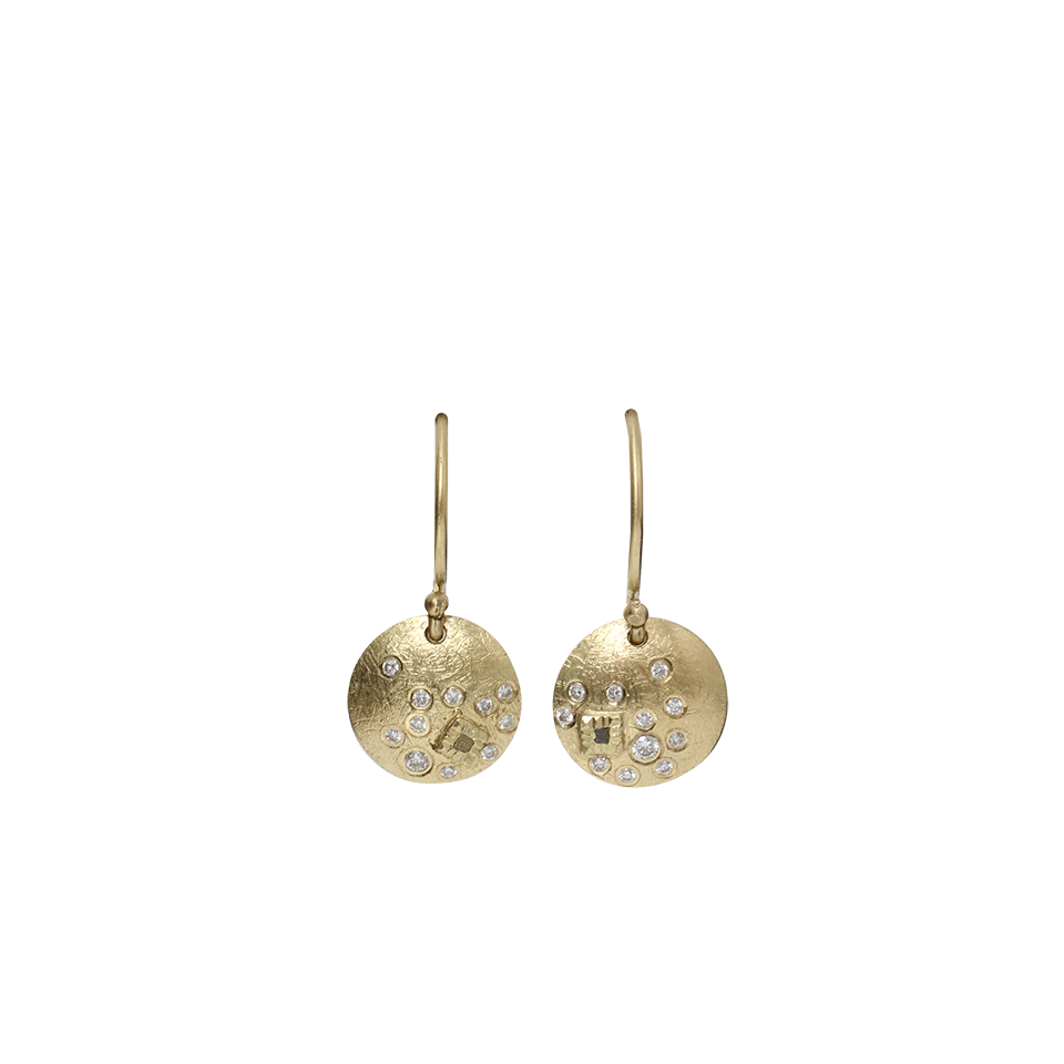 TODD REED-Diamond Circle Earrings-YELLOW GOLD