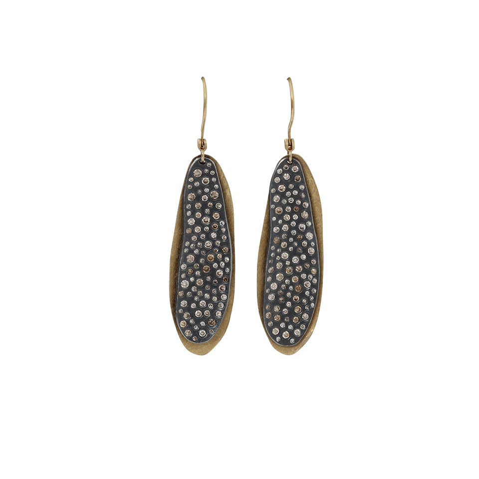 TODD REED-Diamond Double Panel Earrings-YELLOW GOLD