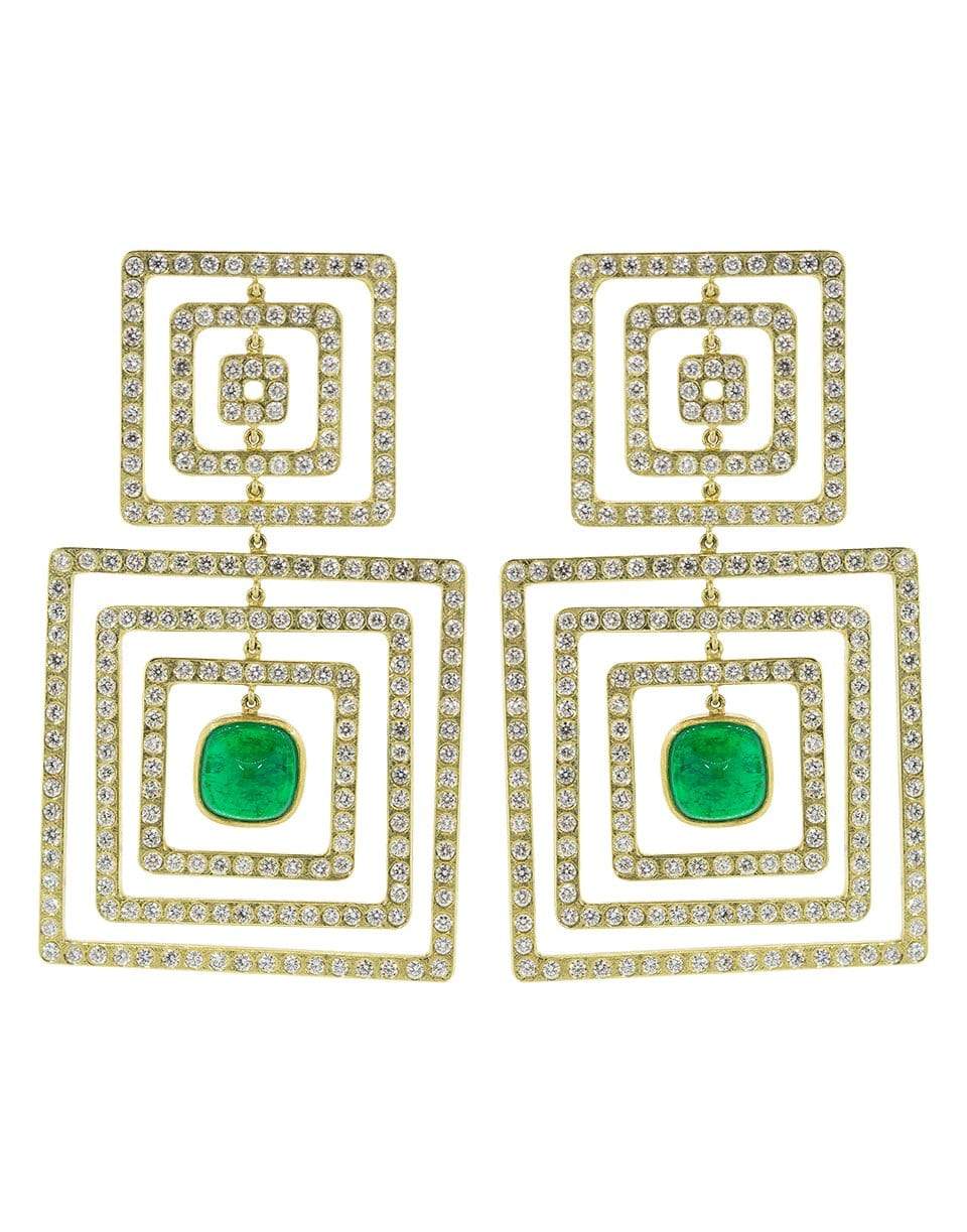 TODD REED-Emerald and Diamond Earrings-YELLOW GOLD