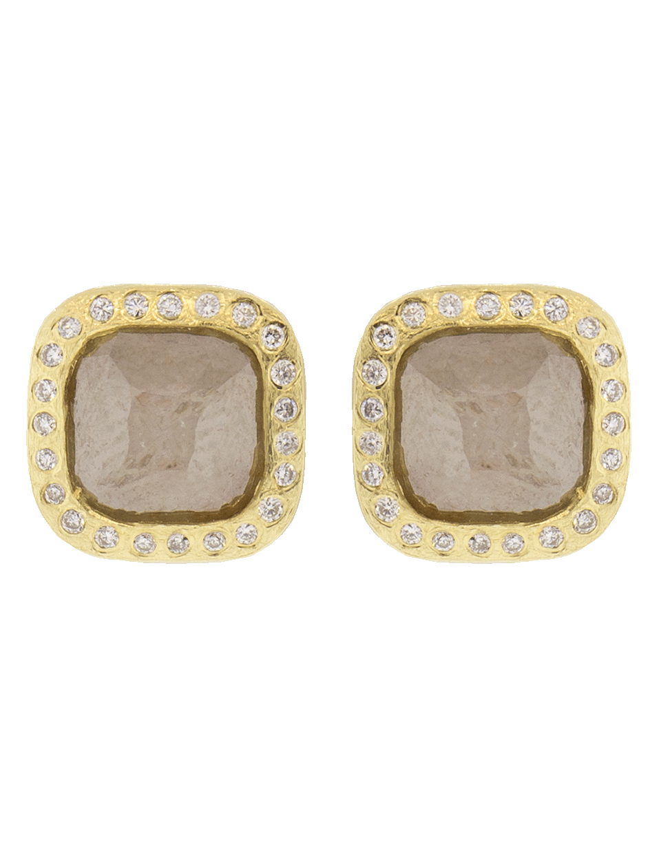 TODD REED-Fancy Cut Diamond Stud Earrings-YELLOW GOLD