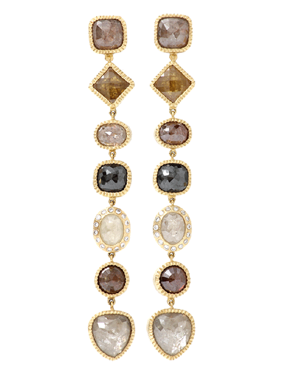 TODD REED-Fancy Diamond Drop Earrings-YELLOW GOLD