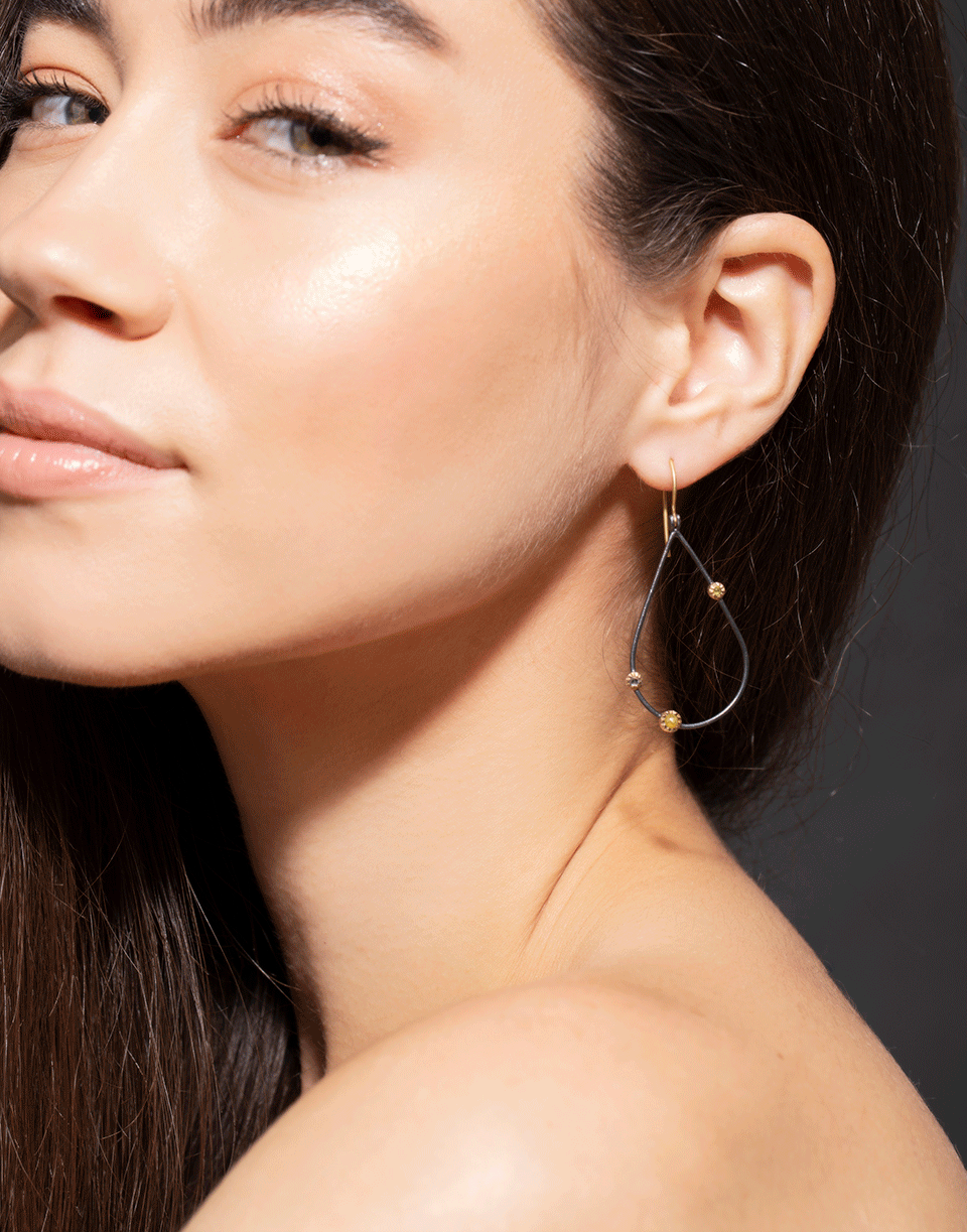 TODD REED-Openwork Teardrop Diamond Earrings-YELLOW GOLD