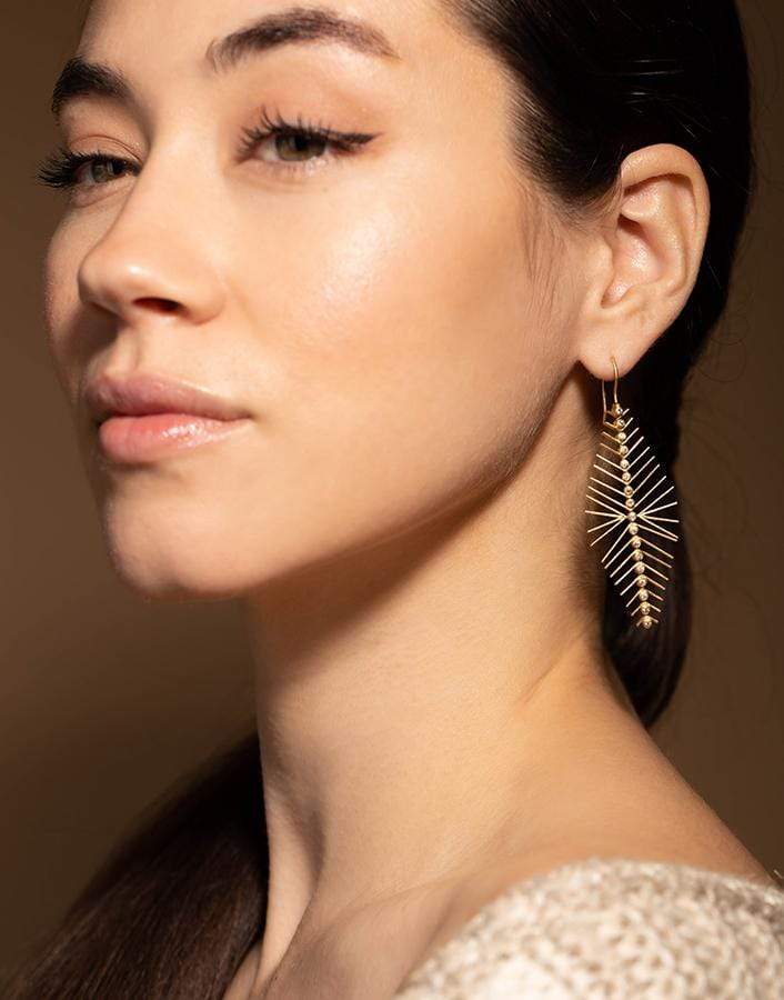TODD REED-White Diamond Earrings-YELLOW GOLD