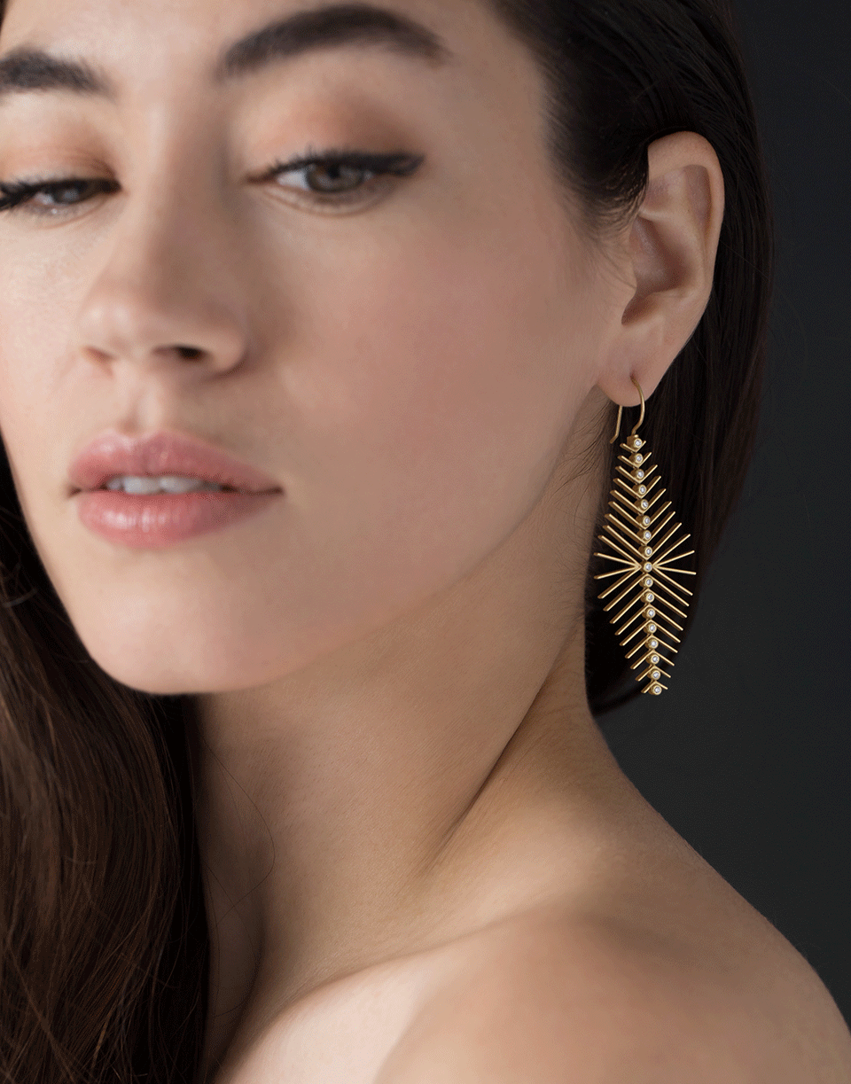 TODD REED-White Diamond Earrings-YELLOW GOLD