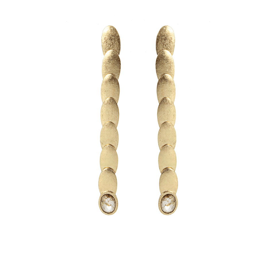 TODD REED-Diamond Scale Drop Earrings-YLW GOLD