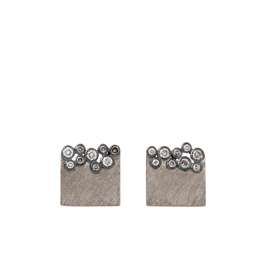 TODD REED-Silver Diamond Cufflinks-SILVER