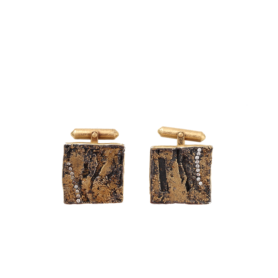 TODD REED-Diamond Cuff Links-YELLOW GOLD