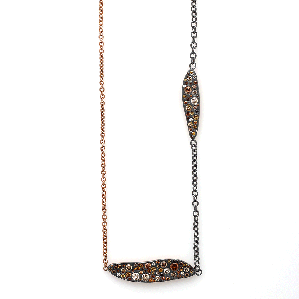TODD REED-Diamond Station Necklace-ROSE GOLD