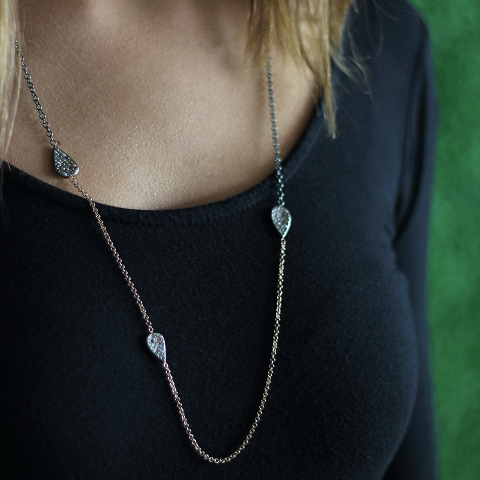 TODD REED-Diamond Station Necklace-ROSE GOLD