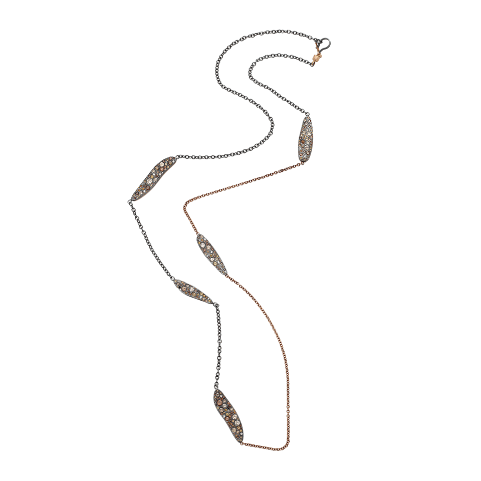 TODD REED-Diamond Station Necklace-ROSE GOLD