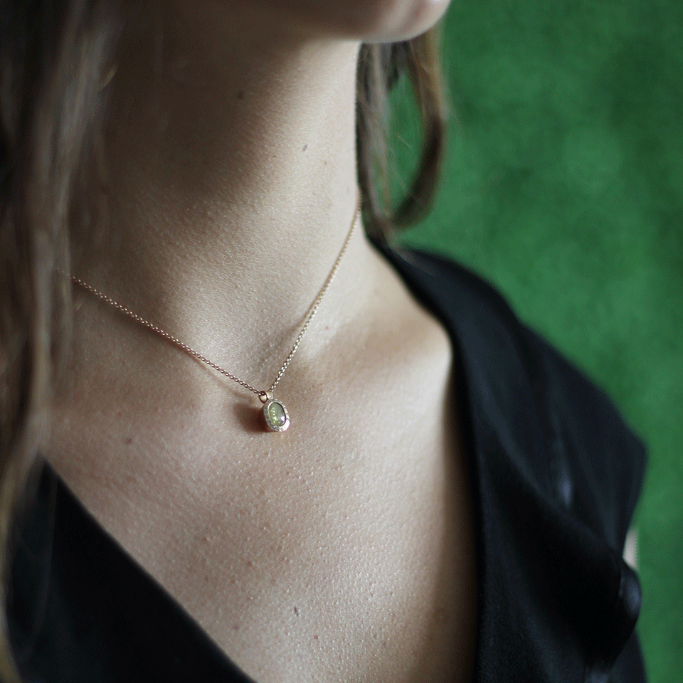 TODD REED-Fancy Yellow Diamond Necklace-ROSE GOLD