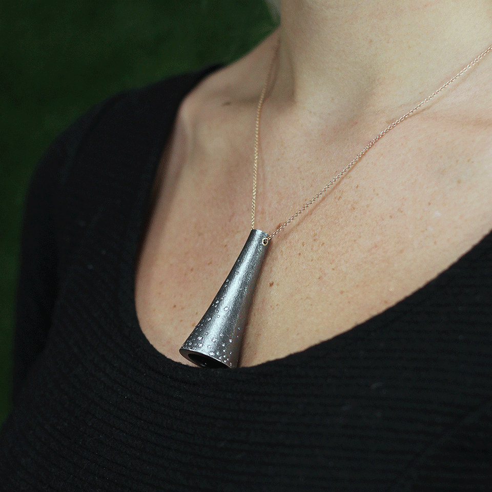 TODD REED-Diamond Cone Pendant Necklace-SILVER