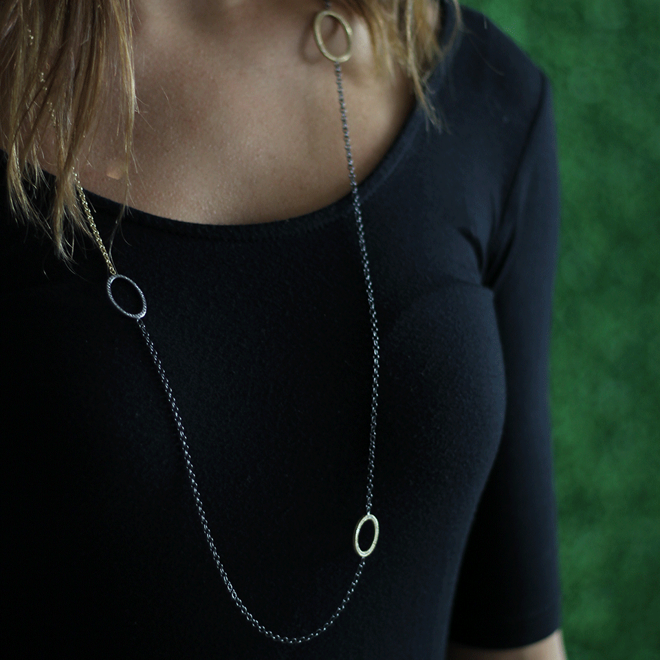 TODD REED-Diamond Station Necklace-SILVER