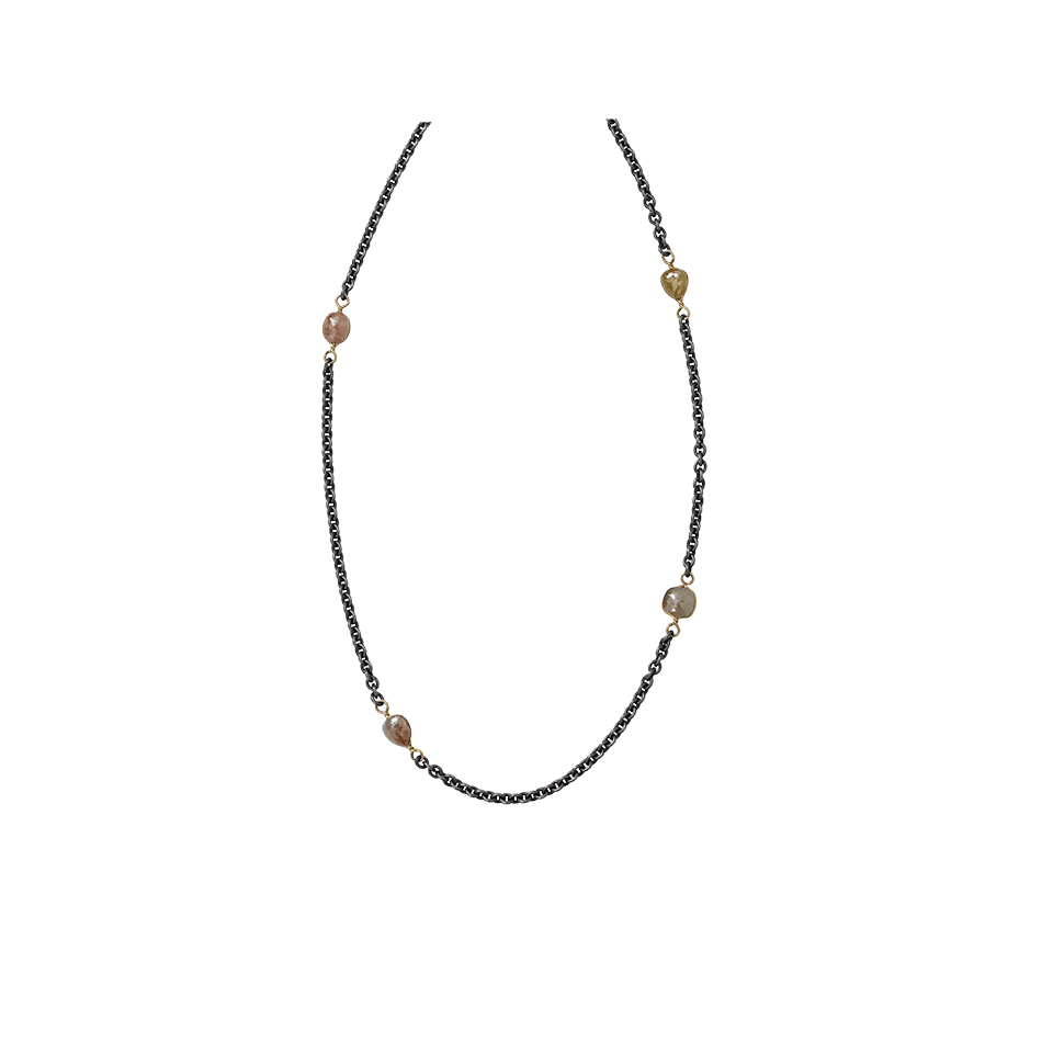 TODD REED-Diamond Station Necklace-SILVER