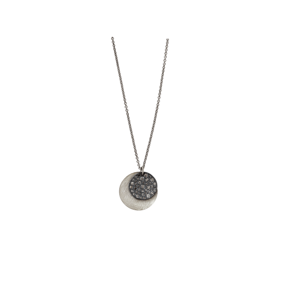 TODD REED-Double Disc Diamond Necklace-SILVER