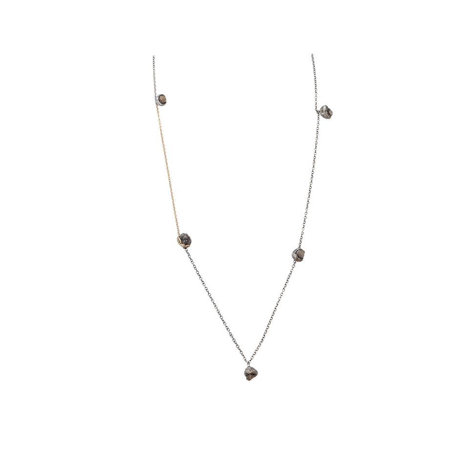 TODD REED-Raw Diamond Five Station Necklace-SILVER