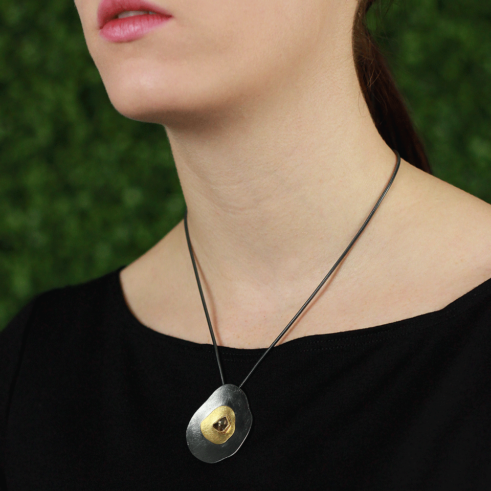 TODD REED-Raw Diamond Pendant Necklace-SILVER