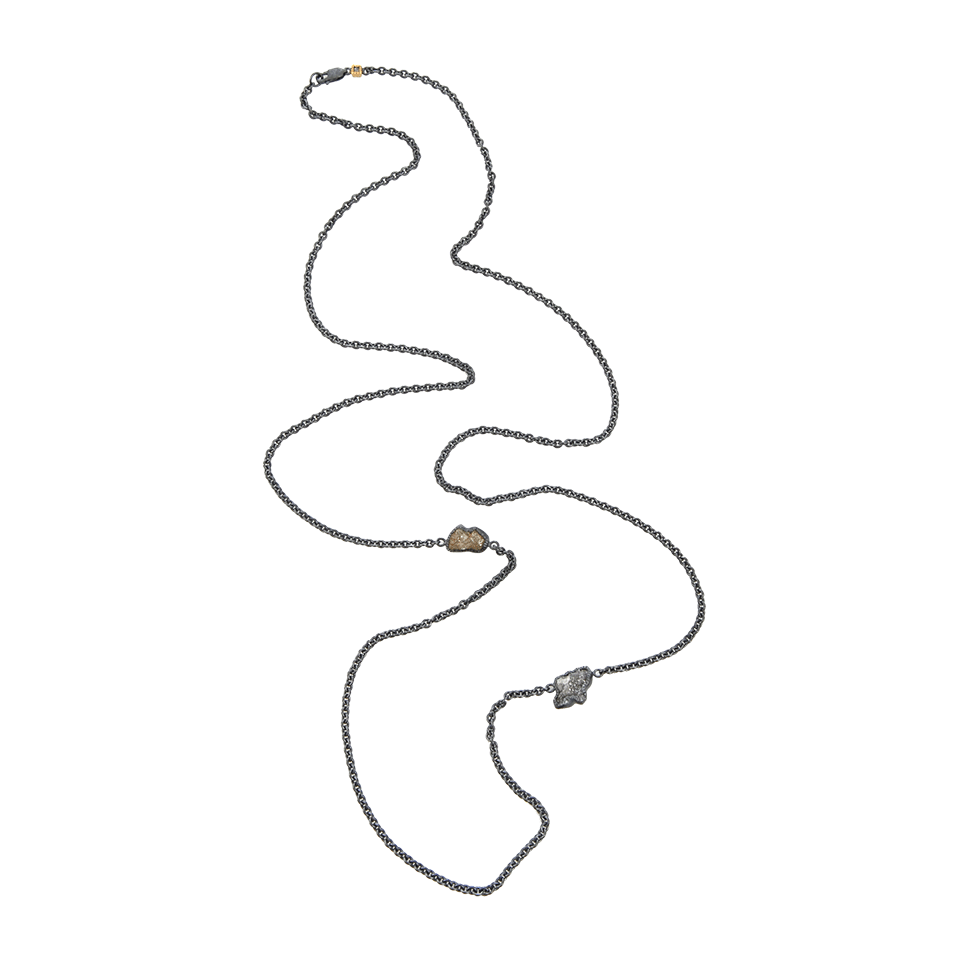 TODD REED-Raw Diamond Station Necklace-SILVER