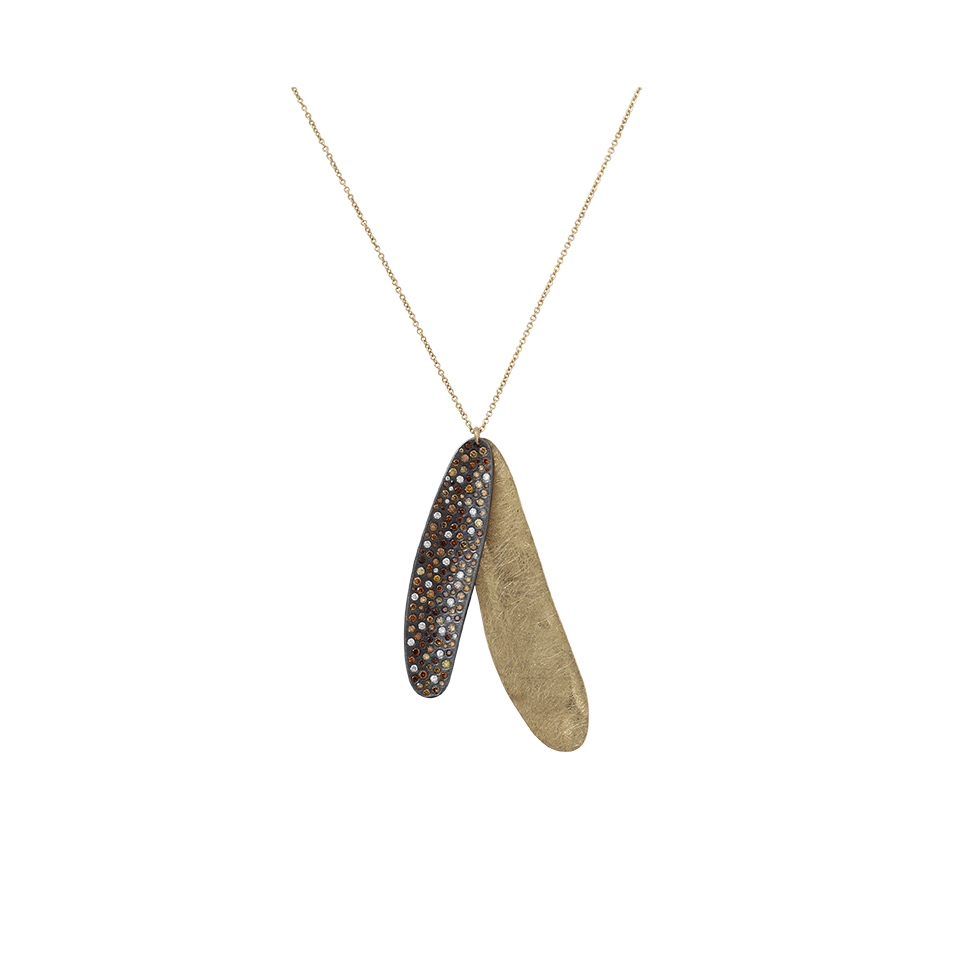 TODD REED-Cognac Diamond Double Pendant Necklace-YELLOW GOLD