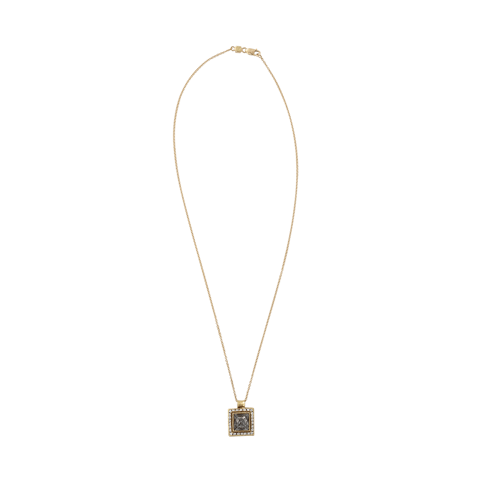 TODD REED-Diamond Octahedron Necklace-YELLOW GOLD