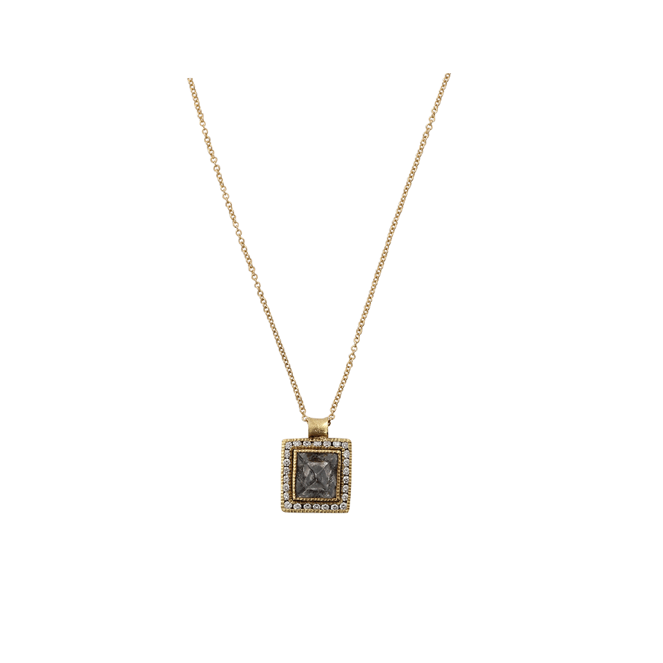 TODD REED-Diamond Octahedron Necklace-YELLOW GOLD