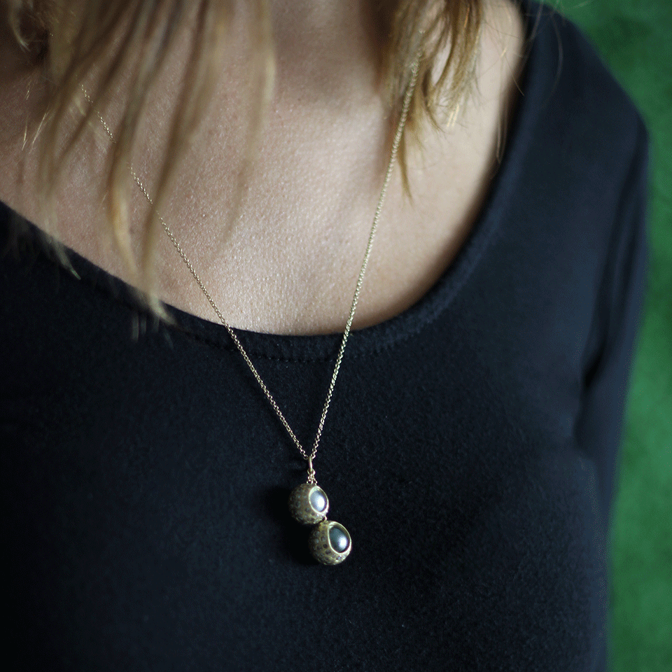 TODD REED-Double Tahitian Pearl Necklace-YELLOW GOLD