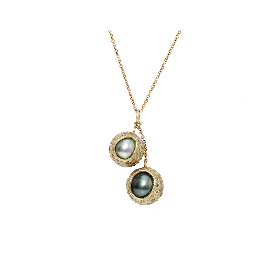 TODD REED-Double Tahitian Pearl Necklace-YELLOW GOLD