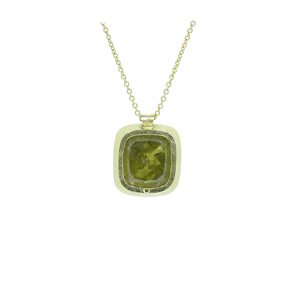 TODD REED-Green And Yellow Fancy Diamond Pendant Necklace-YELLOW GOLD