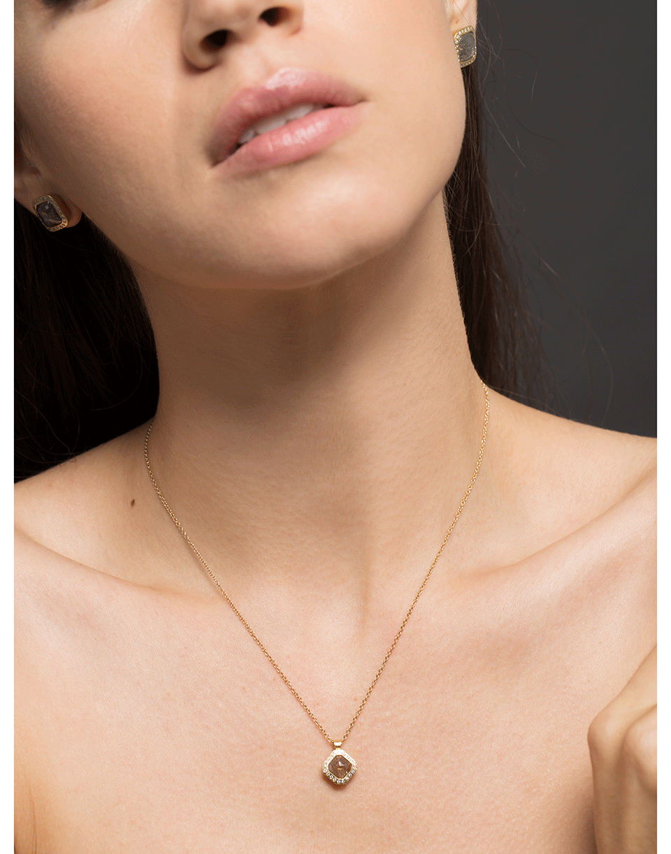 TODD REED-Natural Fancy Diamond Pendant Necklace-YELLOW GOLD