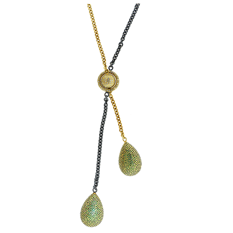 TODD REED-Pear Shape Tourmaline Necklace-YELLOW GOLD