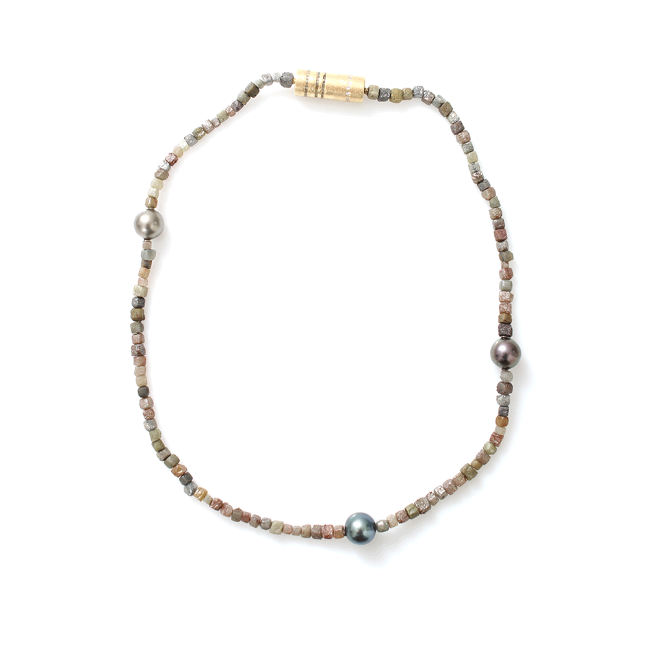 TODD REED-Raw Diamond Cube Necklace-YELLOW GOLD