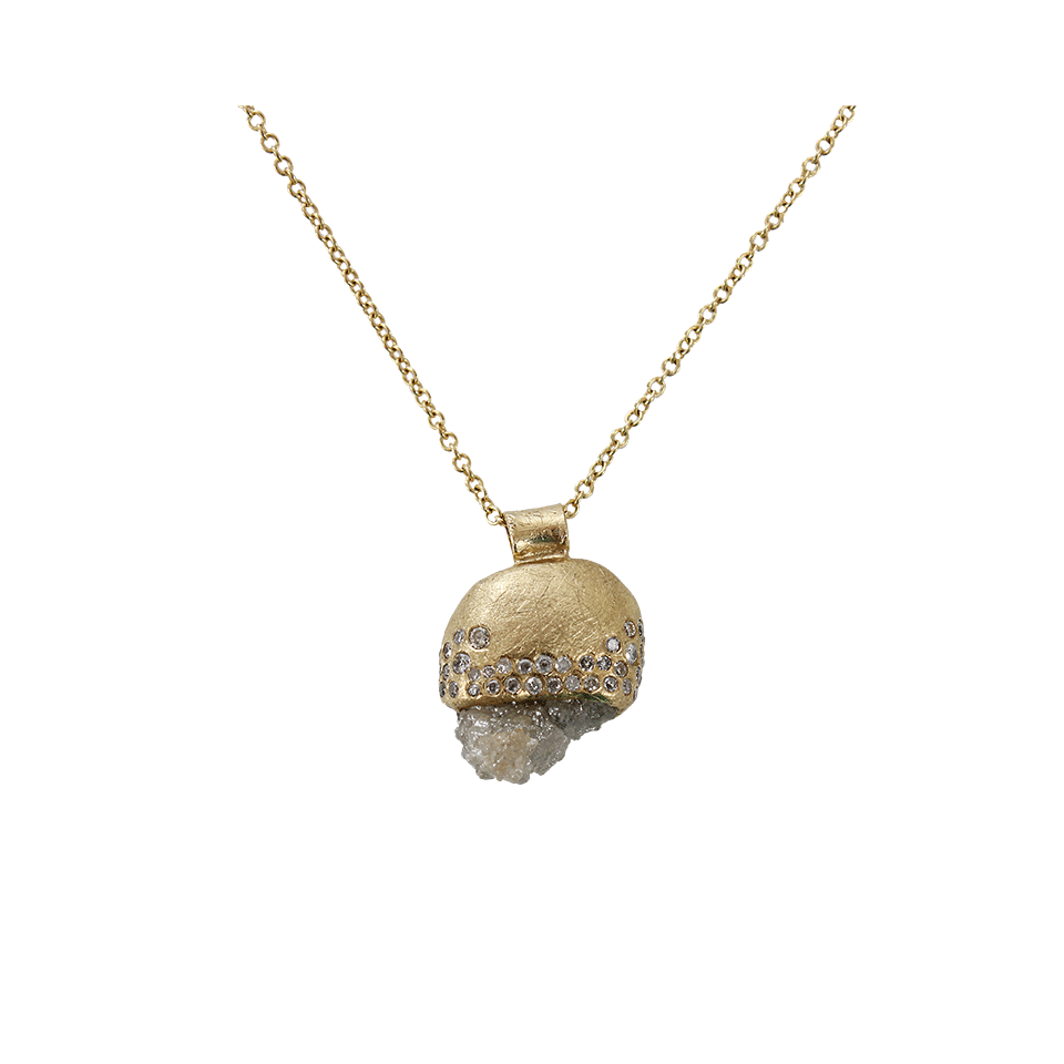 TODD REED-Raw Diamond Pendant Necklace-YELLOW GOLD