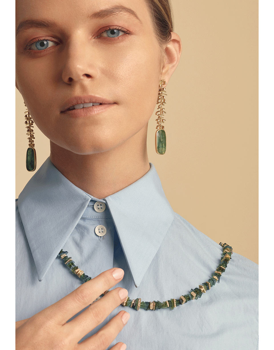 TODD REED-Tourmaline Necklace-YELLOW GOLD
