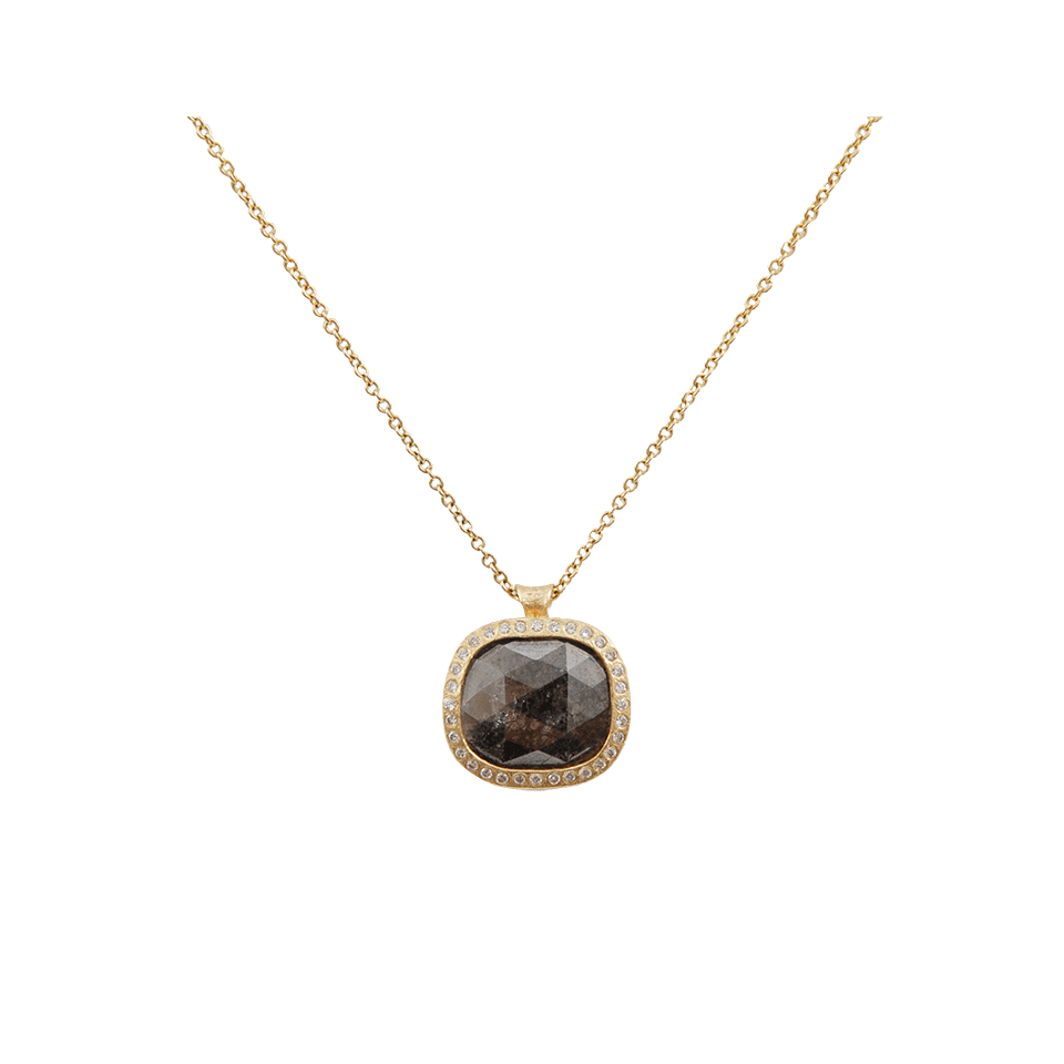 TODD REED-Black Fancy Diamond Pendant Necklace-YELLOW GOLD