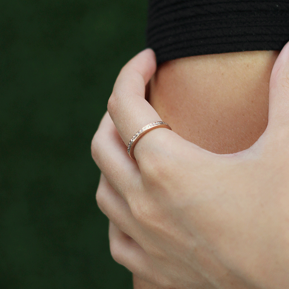 TODD REED-Flush Set White Diamond Eternity Ring-ROSE GOLD