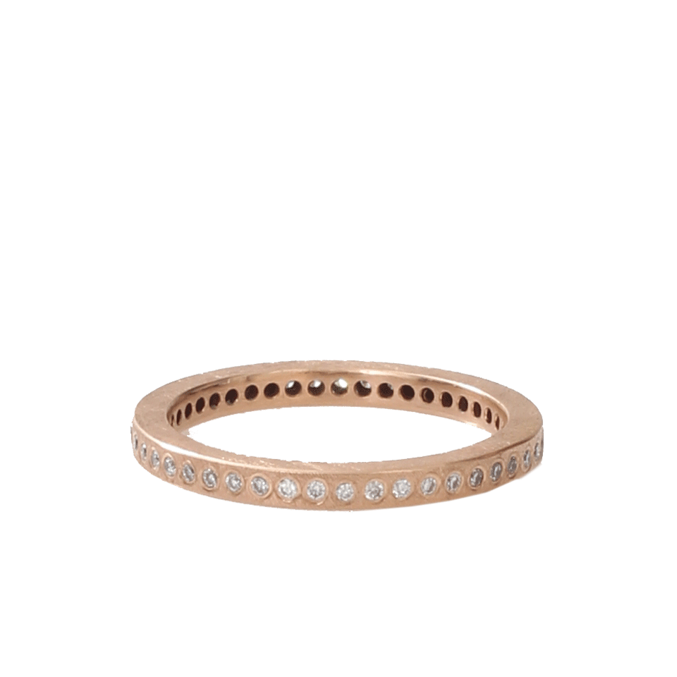TODD REED-Flush Set White Diamond Eternity Ring-ROSE GOLD