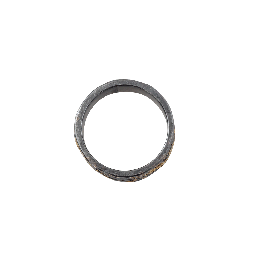 TODD REED-Black Diamond And Gold Patina Ring-SILVER