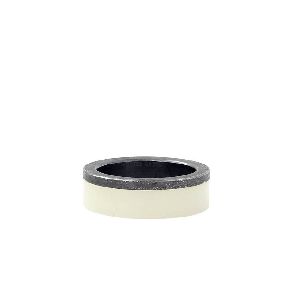 TODD REED-White Jade And Silver Ring-SILVER