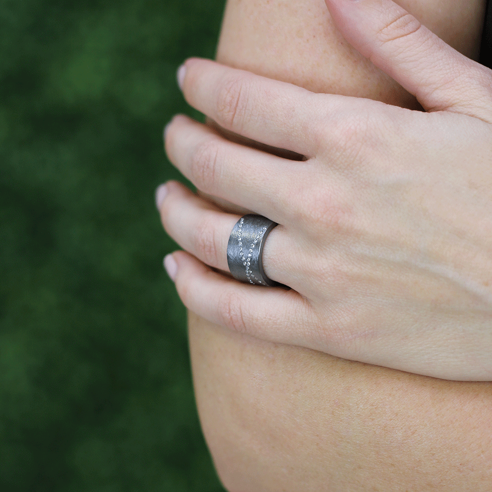 TODD REED-Diamond X Ring-SILVER