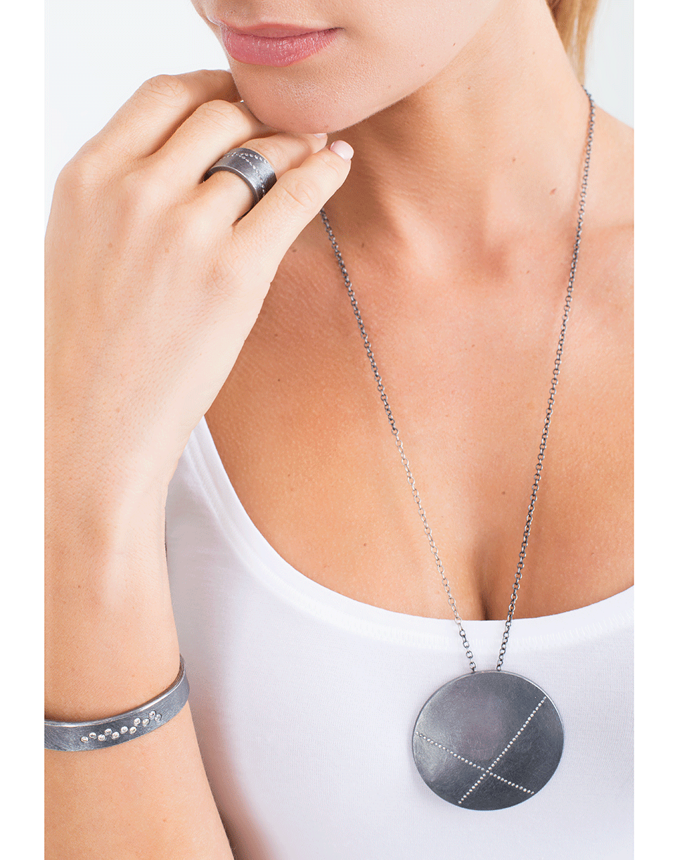 TODD REED-Diamond X Ring-SILVER