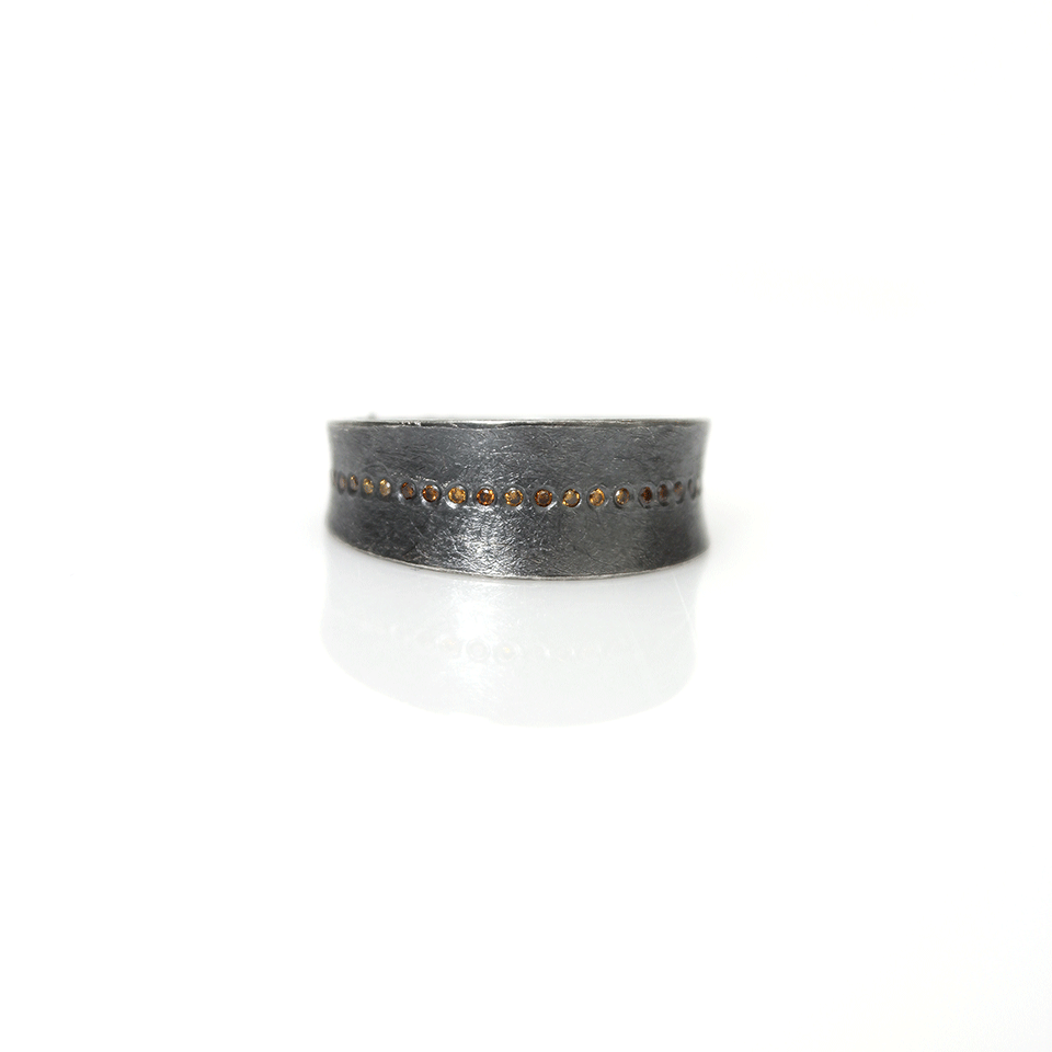 TODD REED-Autumn Diamond Tapered Eternity Ring-SILVER