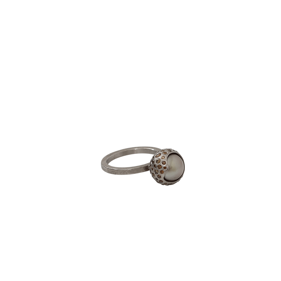 TODD REED-Tahitian Pearl And Autumn Diamond Ring-SILVER