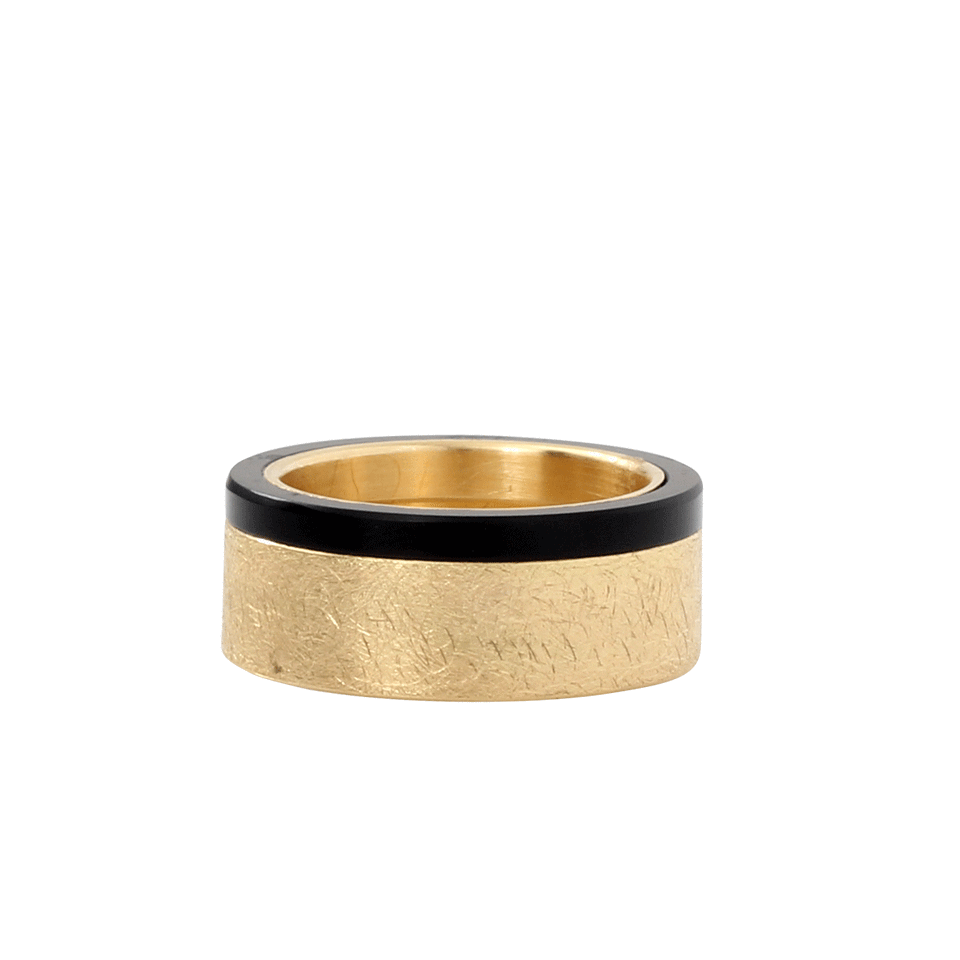 TODD REED-Black Jade And Gold Ring-YELLOW GOLD