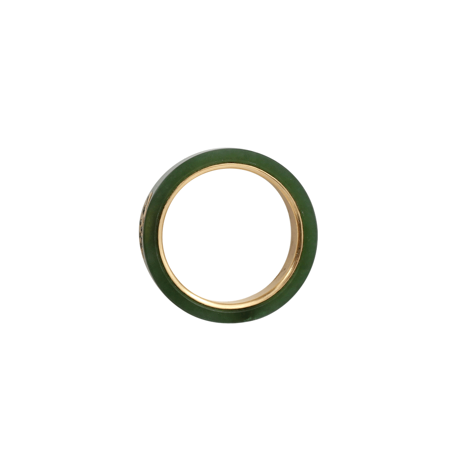 TODD REED-Jade And Black Diamond Ring-YELLOW GOLD