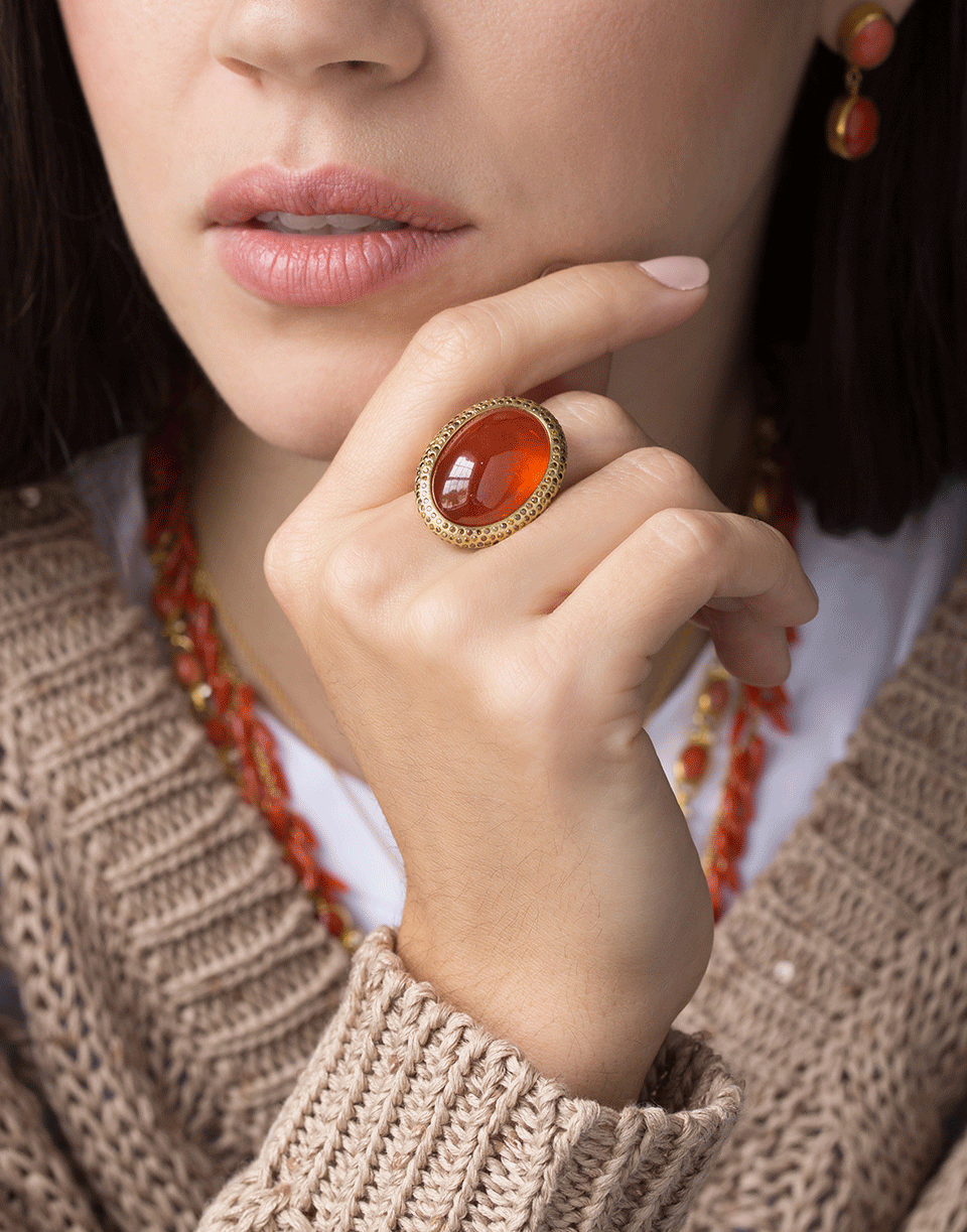 TODD REED-Mandarin Garnet Ring-YELLOW GOLD